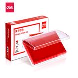 得力(deli)137*88mm透明外壳方形快干印台印泥 办公用品 红色9864