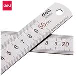 得力(deli)50cm不锈钢直尺 测量绘图刻度尺子 带公式换算表 办公用品 8464