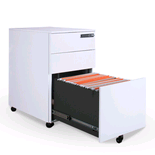 欧晟（ousheng）办公矮柜三层抽屉活动柜小推柜移动文件柜彩色侧拉活动柜钢制文件柜活动柜 国保密码白